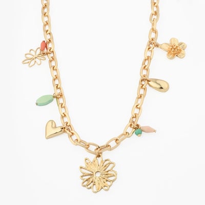 Collier chaîne à charms fleurs BALABOOSTE