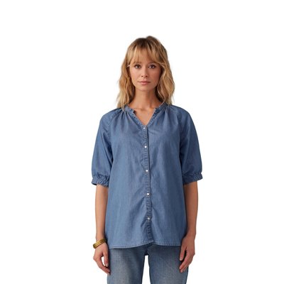 Blouse grossesse en denim léger manches courtes ENVIE DE FRAISE