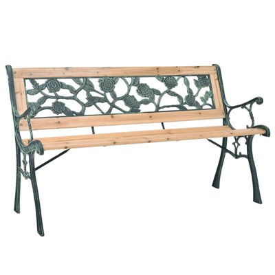Banc de jardin à motif rose HOME MAISON