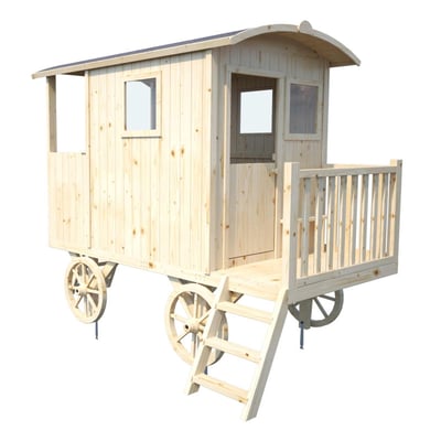 Cabane roulotte en bois sur pilotis pour enfants CARRY SOULET
