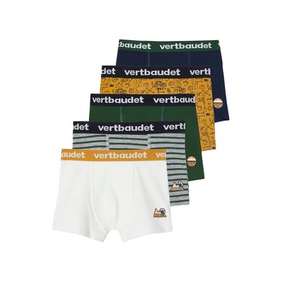 Lot de 5 boxers stretch VERTBAUDET