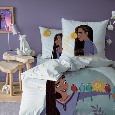 Parure de lit imprimée 100% coton, WISH ASHA DISNEY