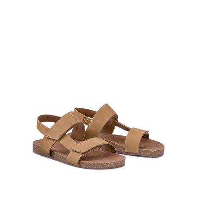 Sandales cuir à scratchs LA REDOUTE COLLECTIONS