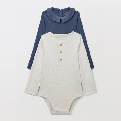 Lot de 2 bodies uni en coton BIO GOTS MONOPRIX