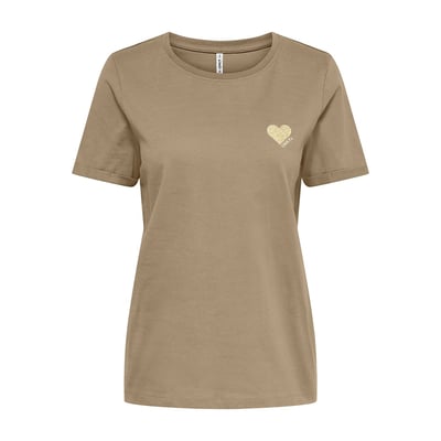 T-shirt impression petit cœur devant ONLY