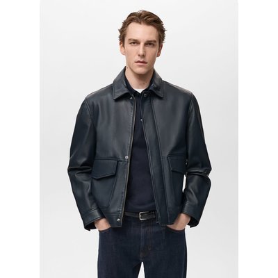 Blouson cuir nappa poches MANGO MAN