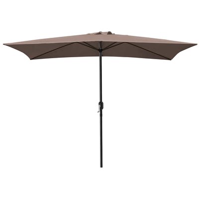Parasol taupe ouverture à manivelle 200x300cm WADIGA