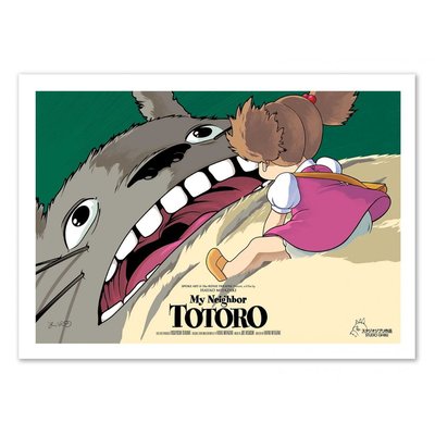 Affiche d’art et cadre noir 50 x 70 cm - Totoro Version 2 -  Joshua Budich WALL EDITIONS