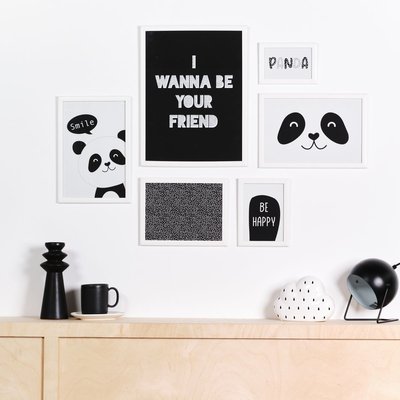 Lot 6 de cadres photos animalier bois FUNNY FACTORY