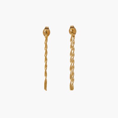 Boucles d'oreilles chaîne acier inoxydable doré BALABOOSTE