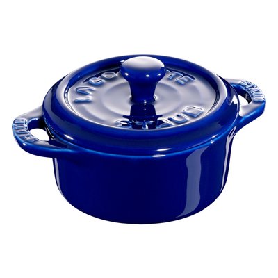 Mini Cocotte Ronde Céramique Bleu Ø10 Cm STAUB