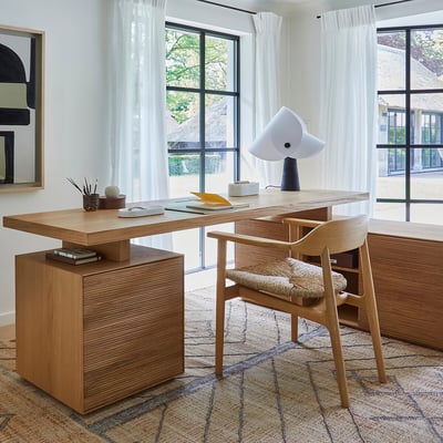 Caisson bureau 1 porte chêne et plaqué, Mikube AM.PM
