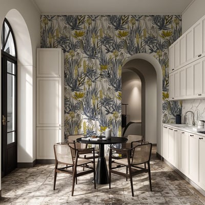 Papier peint tropical avec des plantes exotiques d'aloe vera - 170x260 cm (l x h) LA TOUCHE ORIGINALE