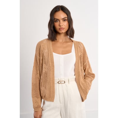 Cardigan en maille fine avec détails fleurs LILI SIDONIO