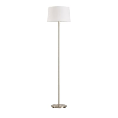 Lampadaire chrome mat Room Abat-jour blanc MILLUMINE