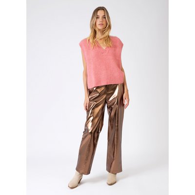 Pantalon simili cuir camel femme La Redoute