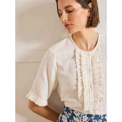 Blouse en crépon jabot volanté CYRILLUS