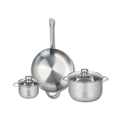 Batterie 1 poêle 32cm + 2 faitouts 14/24cm PROFI BRILLANT ELO