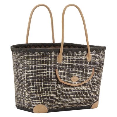 Sac en jonc teinté et anses en cuir Petit modèle AUBRY GASPARD