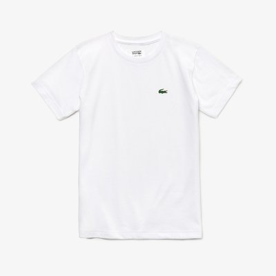 Logo Print T-Shirt in Cotton Mix with Short Sleeves LACOSTE