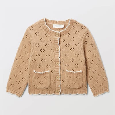 Cardigan tricot point fantaisie contenant de la laine BOUT'CHOU