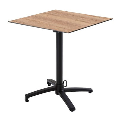 Table de jardin bistrot carrée inclinable en aluminium 4 personnes 60x60 cm, OPERA OVIALA