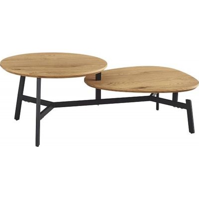Table basse en bois, design bicolore RECOLLECTION