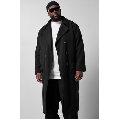 Manteau en laine mélangée, double boutonnage STHUGE