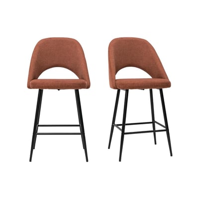 Tabourets de bar en tissu velours côtelé vert kaki H65 cm (lot de 2) COSETTE MILIBOO
