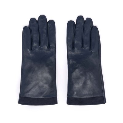 Gants Bi-Matière en Cuir d’Agneau - Marine DRAEGER PARIS
