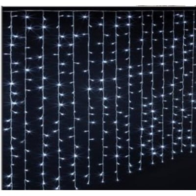 Rideau lumineux stalactite d'extérieur 5,85 m 180 LED blanc froid 13 fonctions sur secteur FEERIC LIGHTS & CHRISTMAS
