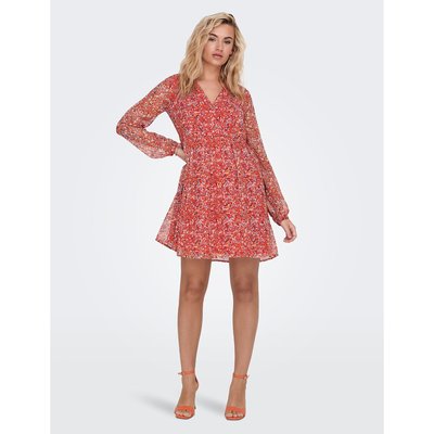 Vestido estampado con cuello de pico ONLY