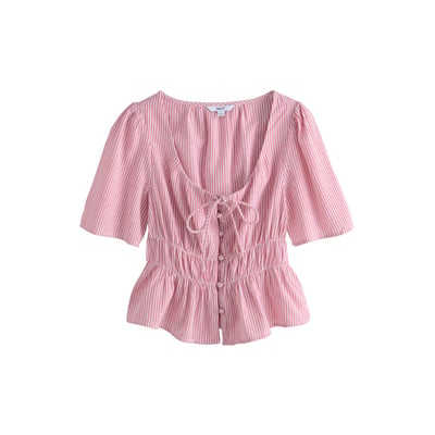 Blouse à manches courtes nouée sur le devant NEXT