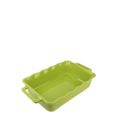 Délices Plat céramique four rectangulaire festonné vert pomme 34,5 cm PEUGEOT