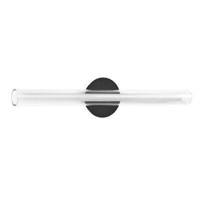 Grande Applique Tube Led Oslo Noir Et Verre Transparent MILLUMINE