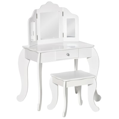 Ensemble de coiffeuse pour enfants MDF Blanc HOMCOM
