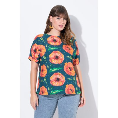 Top blouse, coquelicot, col rond ULLA POPKEN