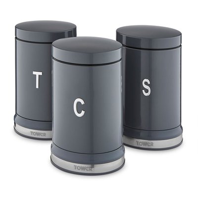 Set of 3 Belle Tea Coffee Sugar Canisters TOWER