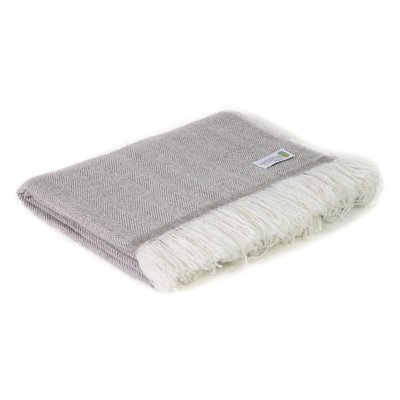 Plaid cachemire et laine Beige Amande LES JARDINS DE LA COMTESSE