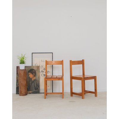Paire de chaises en bois Alma N°145 - Bon état DEBONGOUT