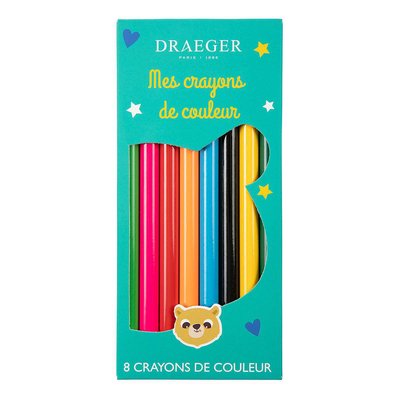 8 crayons de couleur ours DRAEGER PARIS