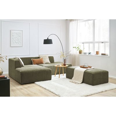 Canapé modulable 5 places en tissu texturé avec pouf, MEGEVE BOBOCHIC