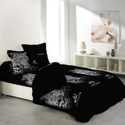 Housse de couette coton 6 pieces Nature Léopard DOUCEUR D'INTÉRIEUR