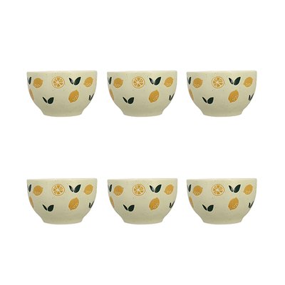 Lot de 6 bols 68cl en grès, LEMON NOVASTYL