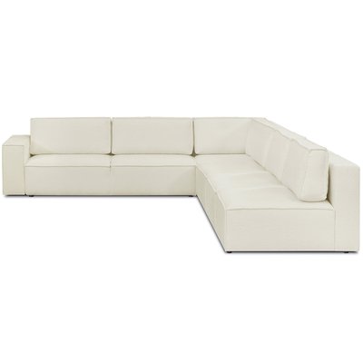Canapé d'angle droit convertible 10 places en tissu bouclé - HARPER MOD HOMIFAB