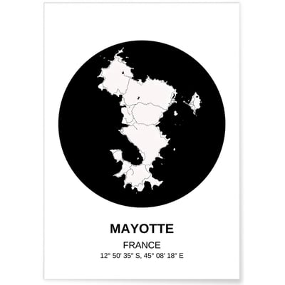 Affiche Carte Mayotte L'AFFICHERIE