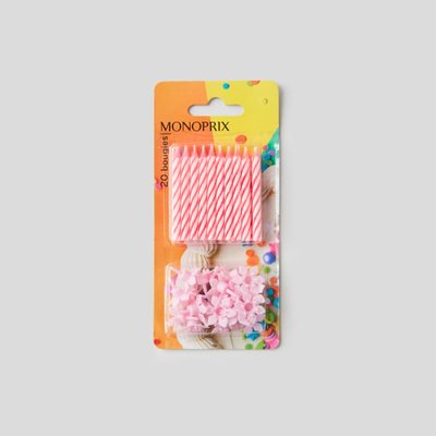 20 bougies avec bobèche MONOPRIX MAISON