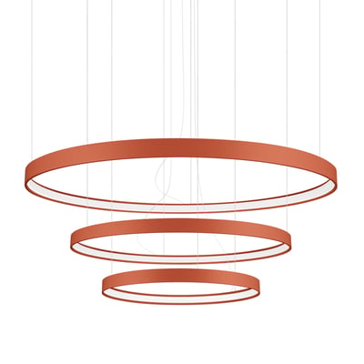 Lustre Aluminium Ocre Rouge LED 3 Rio EDEN