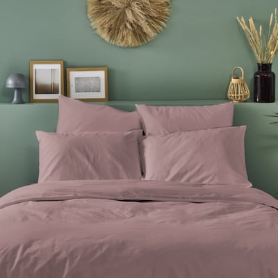 Taie d'oreiller unie PERCALE DE COTON BLEU CALIN