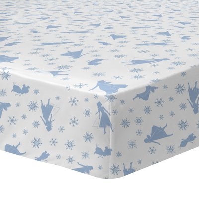 Drap-housse imprimée 100% coton, FROZEN 2 TRIO LA REINE DES NEIGES